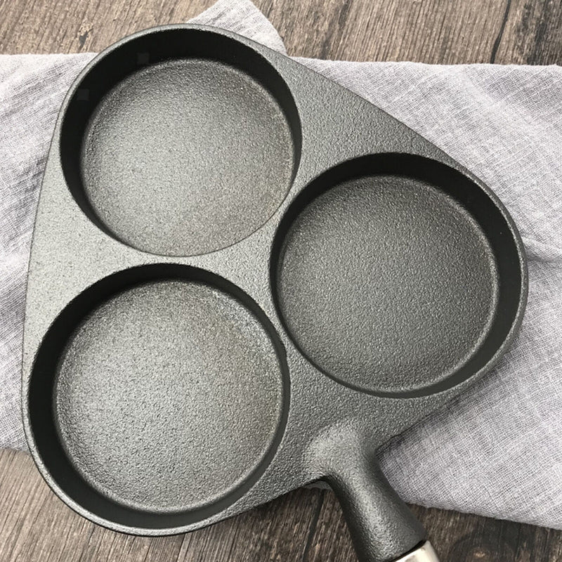 3 Löcher Ei Bratpfanne Form Pfannkuchen Omelett Kochtopf Friteuse Kocher