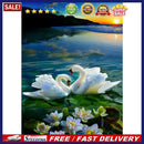 5D DIY Full Round Drill Diamond Painting Swan Lake Cross Stitch Embroidery