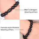 Obsidian Bracelet Dragon Phoenix Lovers Hand String Black Bead Wristbands