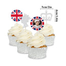 Jack Party Decorations Set Queen Platinum Jubilee Cake Toppers Hanging Flags