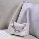 Retro Women Butterfly Chain Shoulder Underarm Bag Casual Pure Color Mini Handbag