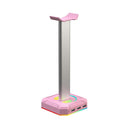 RGB Headset Stand with 3 USB 2.0 Ports Gaming PC Headphone Holder (Black)