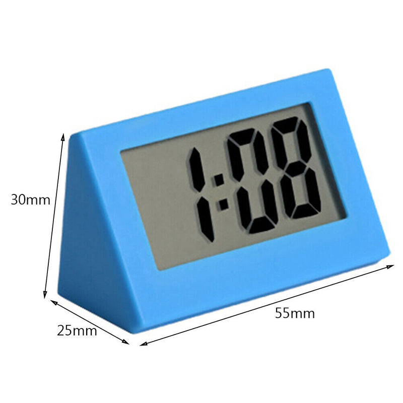 Mini LCD Digital Electronic Desktop Time Clocks Silent Desk Clocks (Blue)