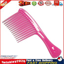 Large Wide Tooth Comb Handle Detangling Reduce Hair Loss Brush Tool (Pink) Newly