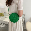 Mini Round Crossbody Bags Women Alligator Leather Shoulder Messenger Handbags