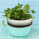 Decor Handmade Folding Belly Basket Seagrass Woven Flower Basket Plant Pot Bag