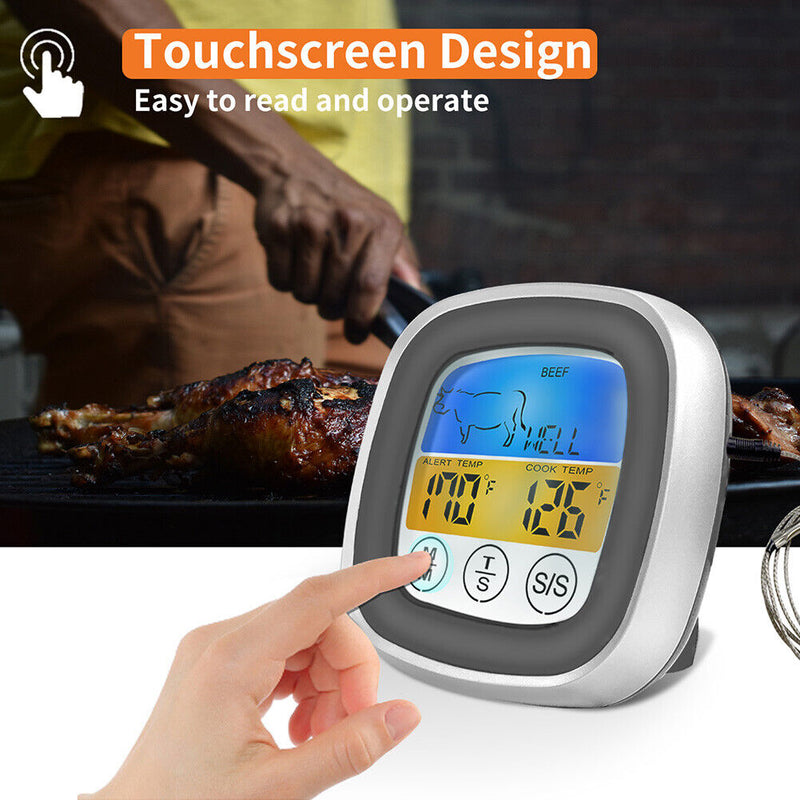 Digital Kitchen Thermometer Meat Food Temperature Measurement Tool (Grey)