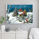 5D DIY Full Drill Cross Stitch Christmas Carriage Diamond Painting Embroidery
