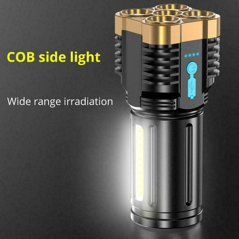 High Power 5 Core LED Torch Super Bright USB Outdoor Camping 2022 S8P0