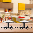 Self Adhesive 6 Hooks 360 Degrees Rotating Kitchenware Cabinet Storage Hooks