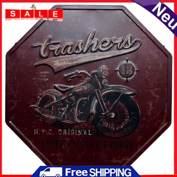 Octagon Metal Sign Tin Sign Motorcycle Tin Plate Art Wall Poster for Cafe