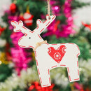 Kids Favors Elk Pendant Xmas Tree Hanging Wooden Ornaments Christmas Decoration