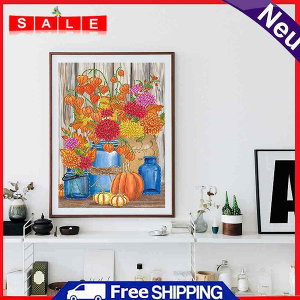 DIY Diamond Painting Pumpkin Bouquet Autumn Specially Shaped Partial Drill (KA454)