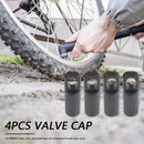 4pcs CNC Bike Tyre Presta Valve Cap Bicycle Tire Valve Dust Covers (Black)