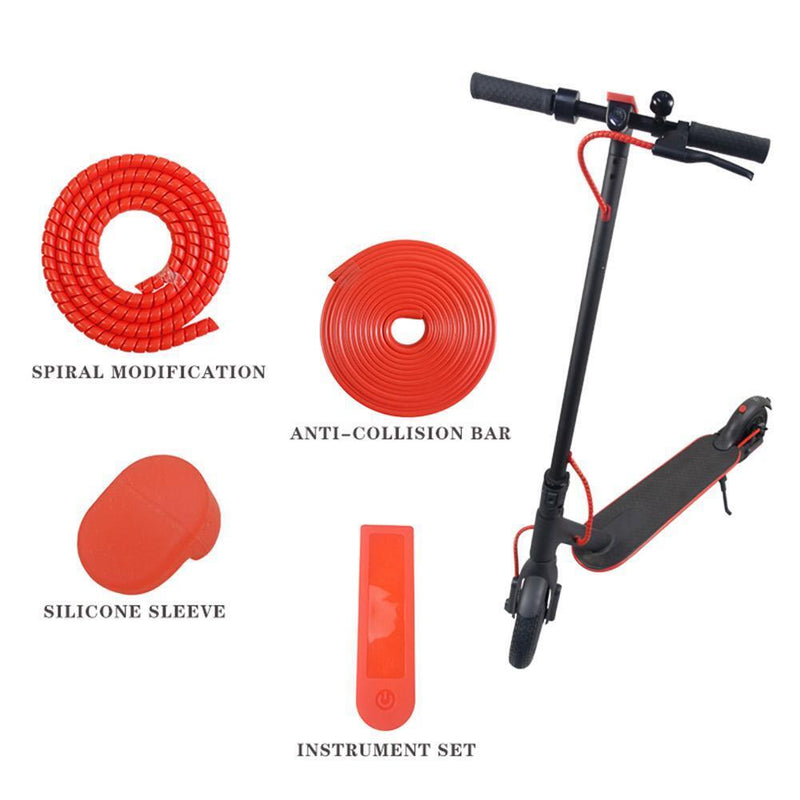 Electric Scooter Protection Set Anti-Collision Strip for M365 Pro (Red) Newly