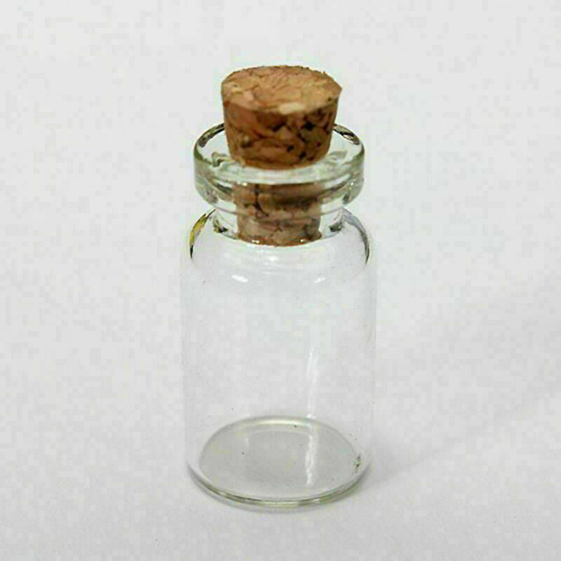 10pc/set Mini Useful Small Cork Stopper Glass Bottles Jars Vials Container