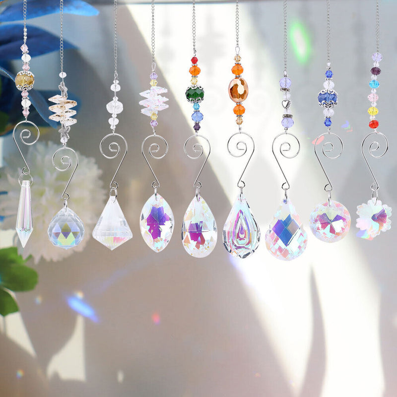 Crystal Ornaments - Clear Crystals Hanging Pendants Charm Ornaments Pack of