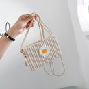 Fashion Straw Camera Bag Daisy Women Small Square Crossbody Ladies Messenger Bag
