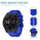 Silicone Strap for Garmin Fenix 7/6 Pro/5 22mm Sport Watch Bracelet (Blue)