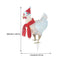 Light-Up Chicken with Scarf Christmas Glowing Rooster Garden Stakes (Warm White)