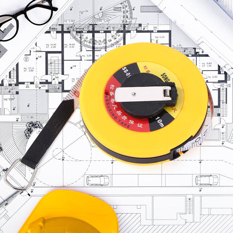 Fiberglass Tape Measure Building Surveying Distance Measuring Meter (10m) Newly