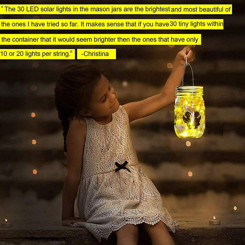 LED Solar Mason Jar Cap Lights Glass Bottle Lid String Lights Garden Decoration