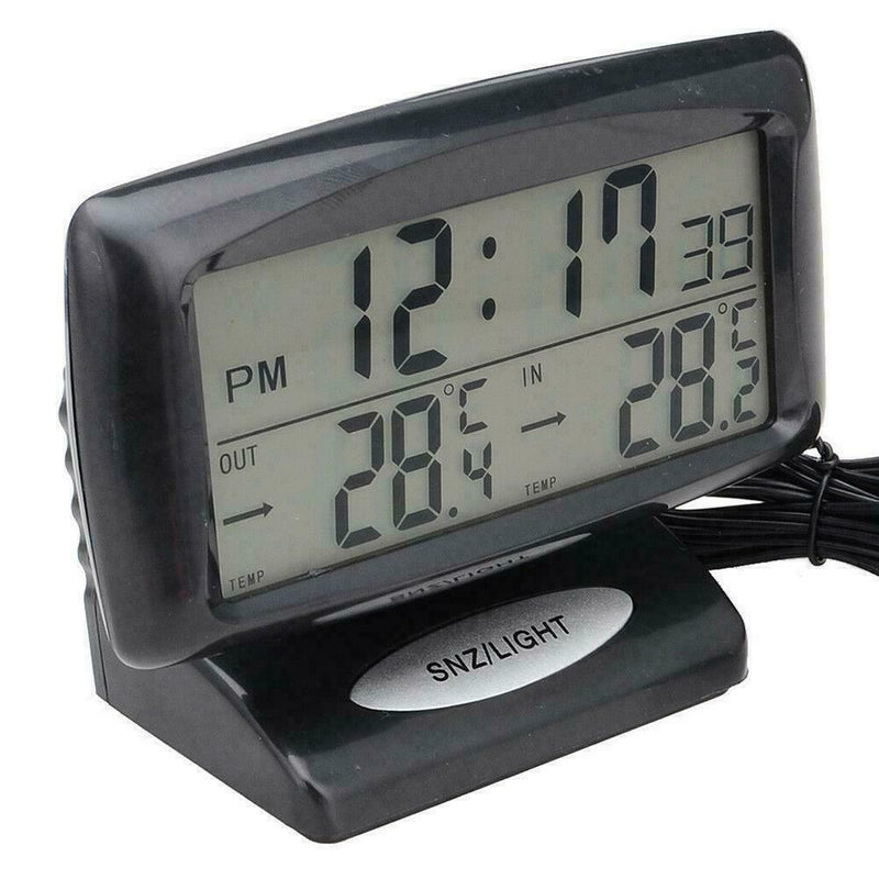 Digital Car OUT/IN Dual Thermometer Temperature Sensors Alarm Clock-NICE U1D0