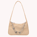 Fashion Women Pure Color Butterfly Chain Underarm Bag Handbag (Light Khaki)