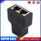 RJ45 Splitter Adapter 1 to 2 Dual Female Port CAT5/CAT 6 LAN Ethernet Sockt