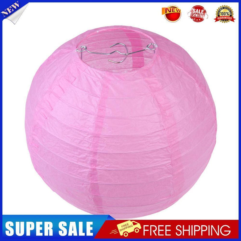 10pcs 6 inch Round Chinese Paper Lantern DIY Lamp Party Decor (Pink)