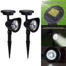 2pcs 3LED Solar Power Outdoor Landscape Headlights Lawn Way Garden Lights