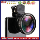 2 in 1 Lens Universal Clip 37mm Cell Phone Lens 0.45x 49UV HD Lens (Black)