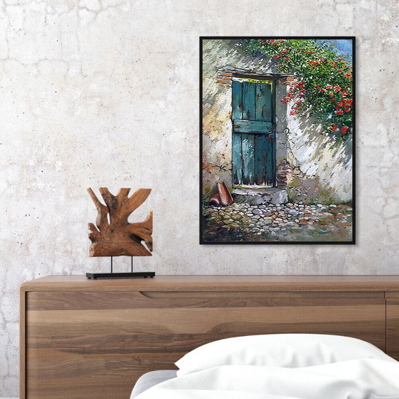 Oil Paint By Numbers Door Wall Flower Frameless Picture Craft Kit for Bedroom