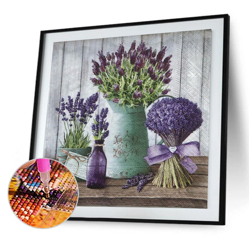 Diamond Painting Kit Lavender Bouquet Full Round Drill DIY Mosaic (sz1685)