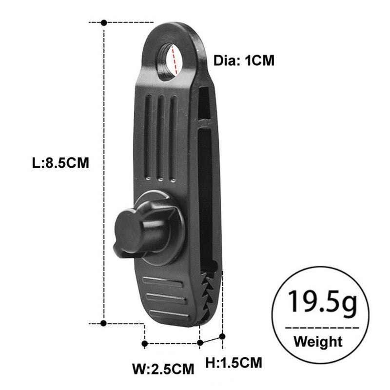 Tent Windproof Plastic Fixing Clip Clamp Canopy Awning Tarp Buckle (Black)