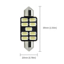 39MM White COB Festoon Light C5W Dome Lamp Car LED Reading Bulbs For 4Pcs