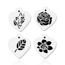 4pcs/Set DIY Leaf Flower Coffee Stencils Cake Baking Scrapbook Templates