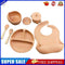 6pcs Silicone Baby Feeding Anti Slip Plates for Food Kids Tableware (Orange