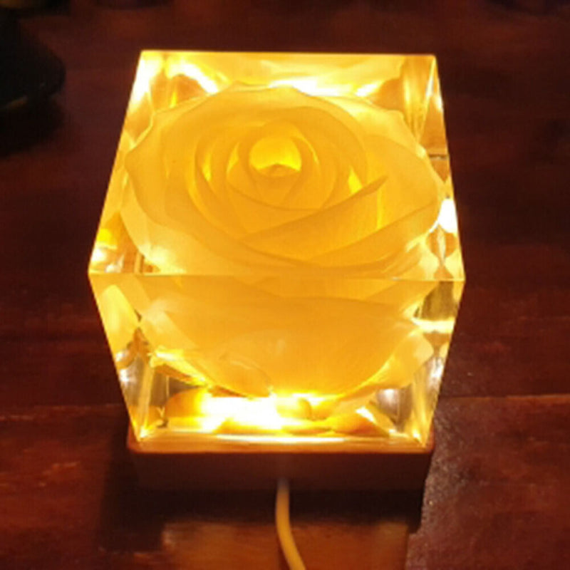 Crystal Glass Artwork Lights Display Base Wooden Light Base Stand (8cm) Newly