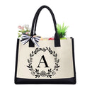 Canvas Tote Shoulder Bag Alphabet Letter Large Capacity Fashion Portable Handbag