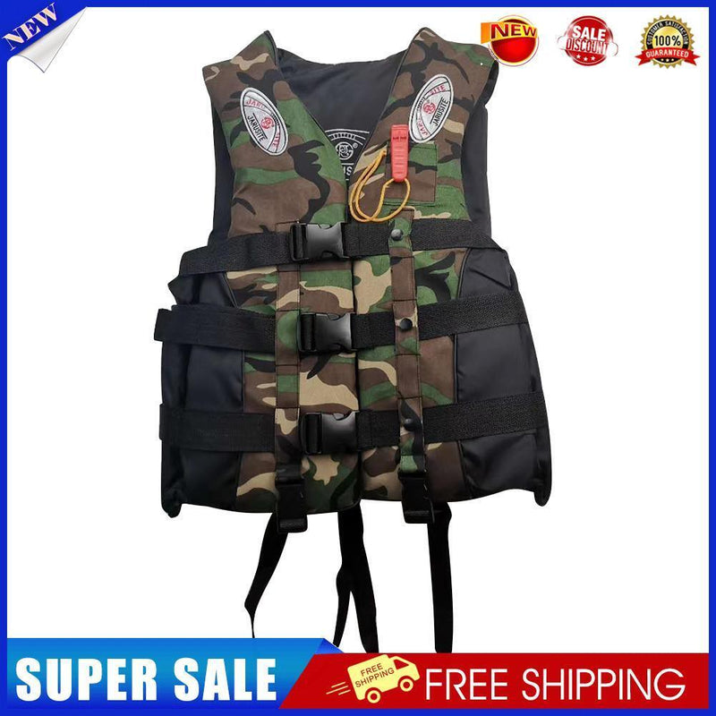 Camouflage Drifting Life Jacket Water Sport Safety Buoyancy Life Vest (2XL)