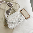 Casual Lattice Leather Shoulder Bags Women Fashion Chain Handbags Messenger Bag