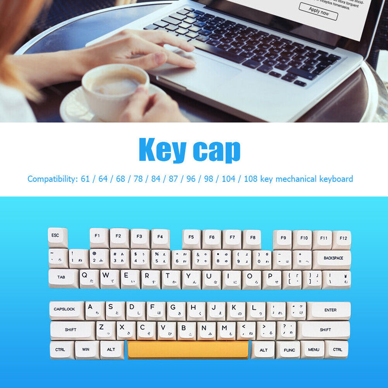 PBT Keycap for MX Switch Mechanical Keyboard Accessory (Bee Milk Japanese)