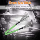 #A 2pcs Percussion Drum Sticks Metal Wire Drum Brushes Musical Instrument Parts