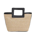 Fashion Straw Carrying Case Women PU Leather Splicing Summer Female Clutches Hand