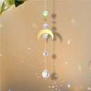 Hanging Crystal Light Catcher Metal Moon Sun Garden Wall Wind Chime (68) Newly