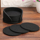 10pcs Round Felt Cup Mats Coasters Heat Resistant Coffee Tea Pad (A Black)