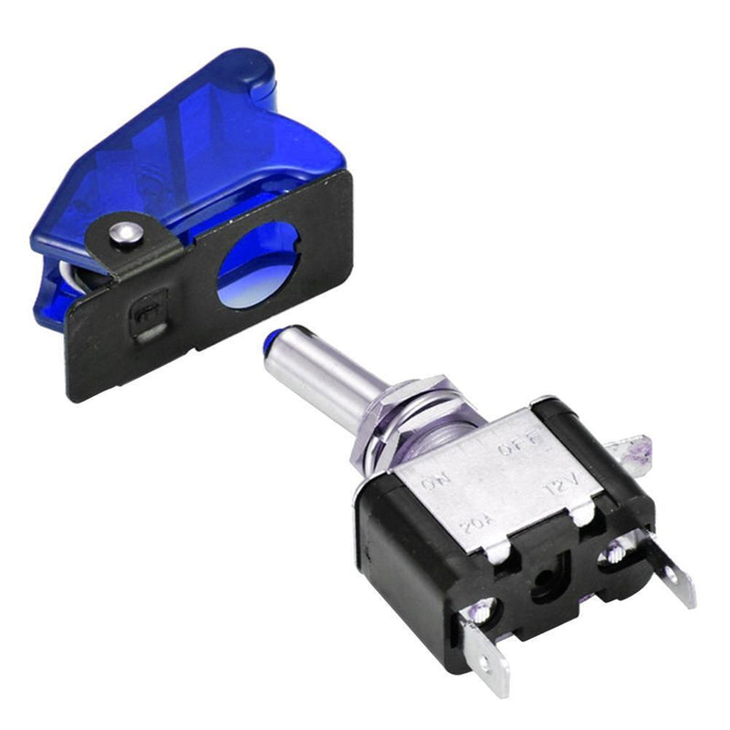 Car Illuminated LED Toggle Switch Control ON/OFF+Aircraft Missile Cover (B)
