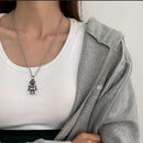 Pendant Valentine's Day Gifts Distressed Choker Mini Robot Necklace Thin Chain