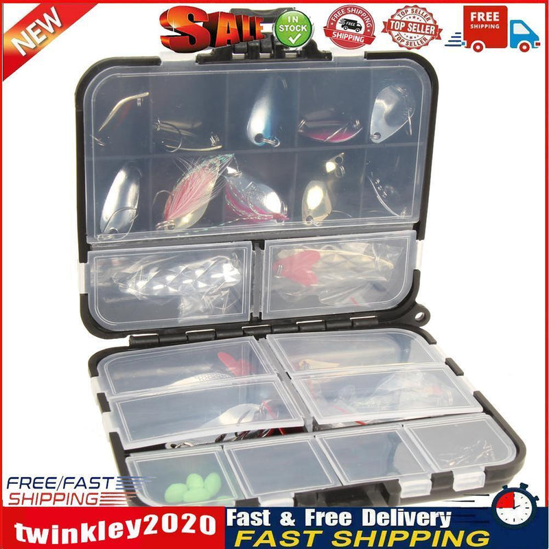 37pcs Metal Spoon Fishing Lure Kits Spinning with Box Tackle Newly